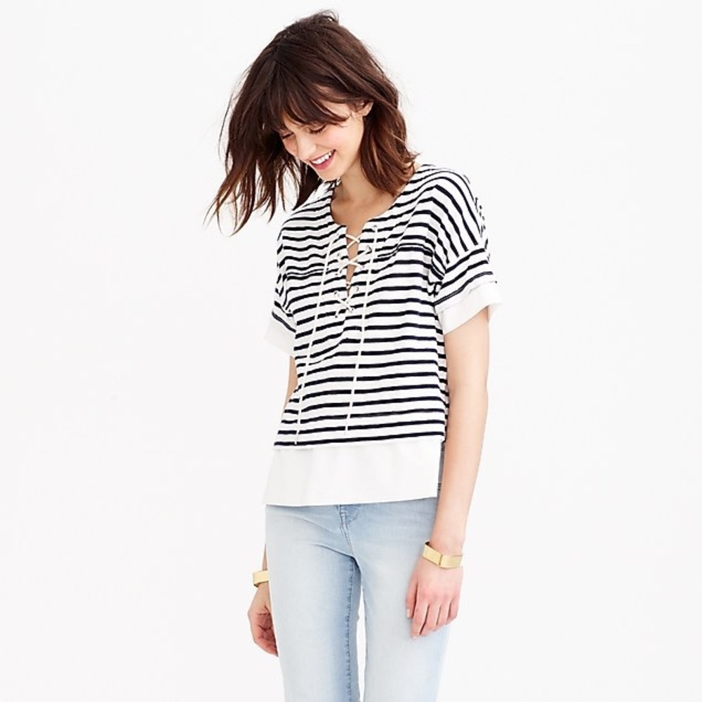 J. Crew Swingy Lace-Up Sailor T-Shirt